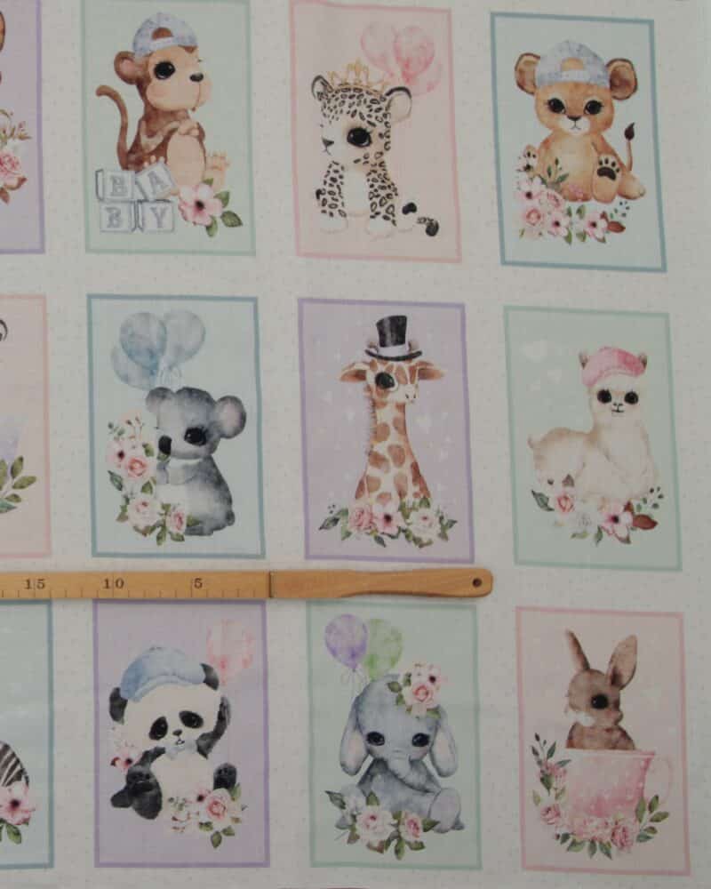 Animal babies, 24 motiver - Patchwork panel