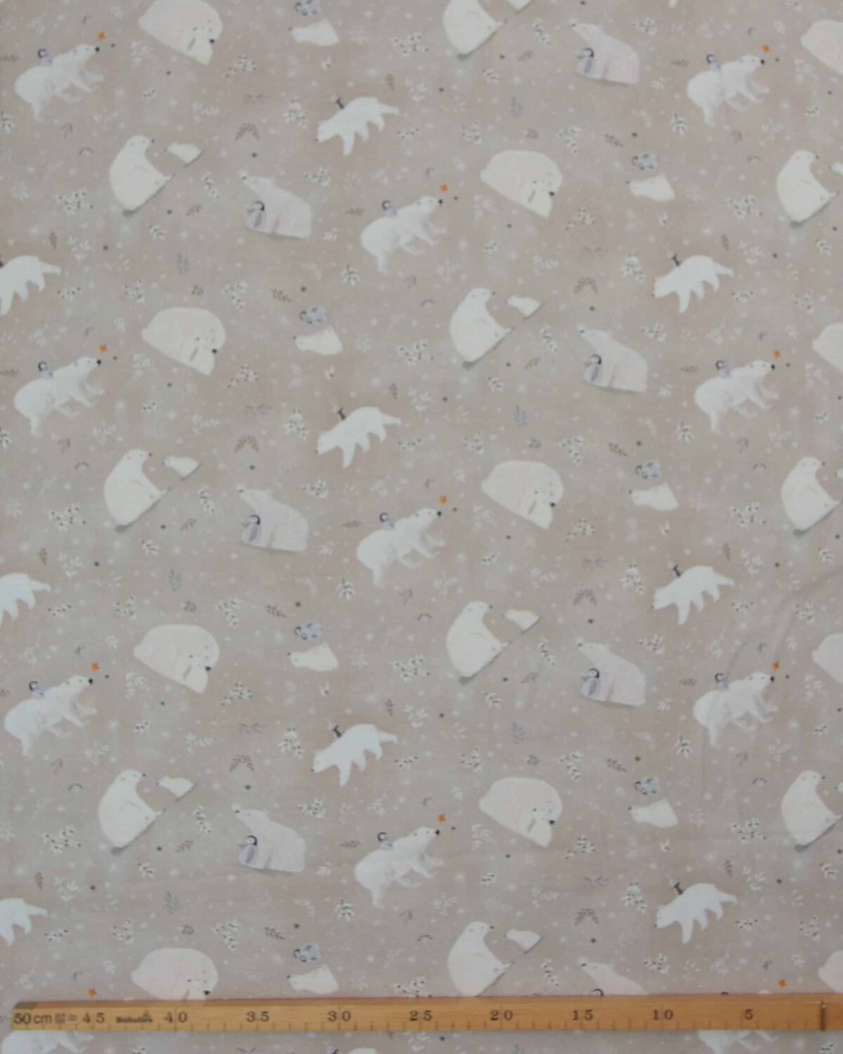 Offwhite isbjørne på beige - Patchwork - Billede 2