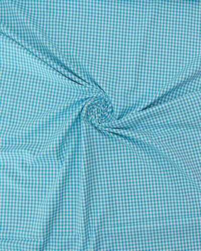 Lys turkis/hvid 4x4 mm tern - Bomuld