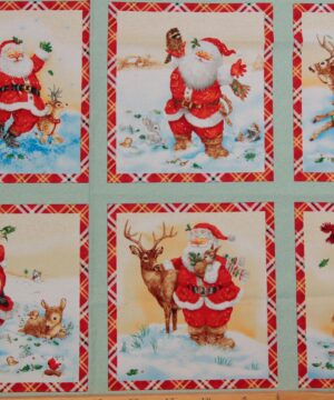 Santa's Friends, 8 motiver m, julemand - Patchwork panel