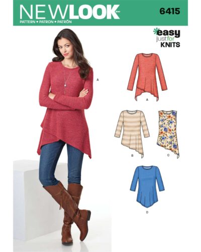Bluse - str.  XS-XL (kun til jersey/strikstof)
