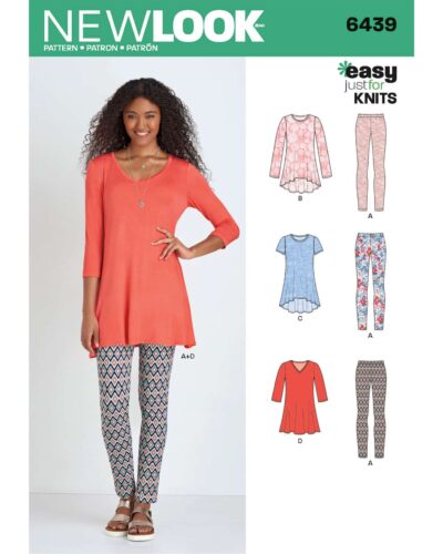 Tunika og leggings - str. XS-XL (kun til jersey/strikstof)