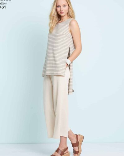 Bukser m. brede ben, top og tunika - str. 32-44