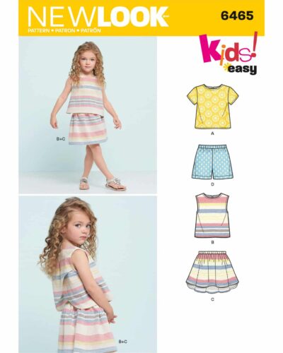 Nederdel, shorts og top - str. 3-8 år