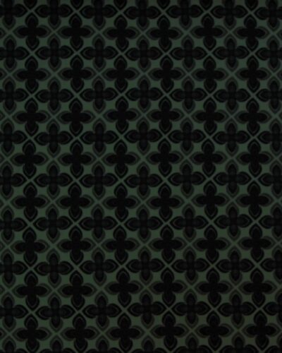 Blomstermotiv i sort/armygrønne farver - Twill m. stræk
