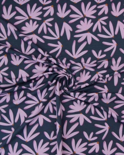 Blomst på grå - French Terry 7 Blomst på grå - French Terry