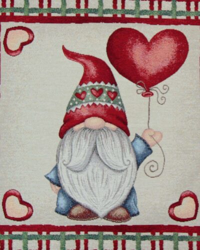 Gnom med hjerteballon,  45x45 cm - Gobelin