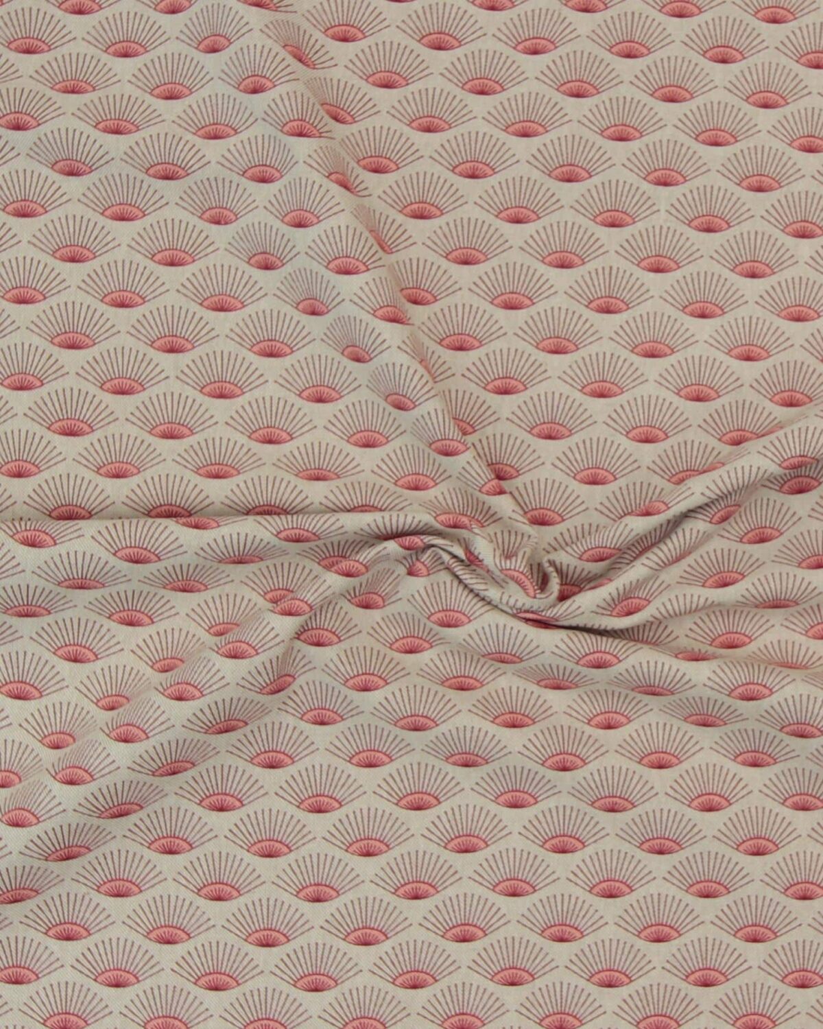 Naturfarve med lys/mørkt rødt mønster - Boligtekstil - Billede 3