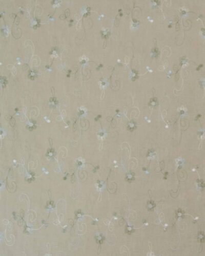 Beige med broderet blomster, grøn - Hør/bomuld 7 Beige med broderet blomster, grøn - Hør/bomuld