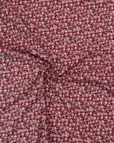 Småblomsteret på teglrød - Babyfløjl 7 Småblomsteret på teglrød - Babyfløjl