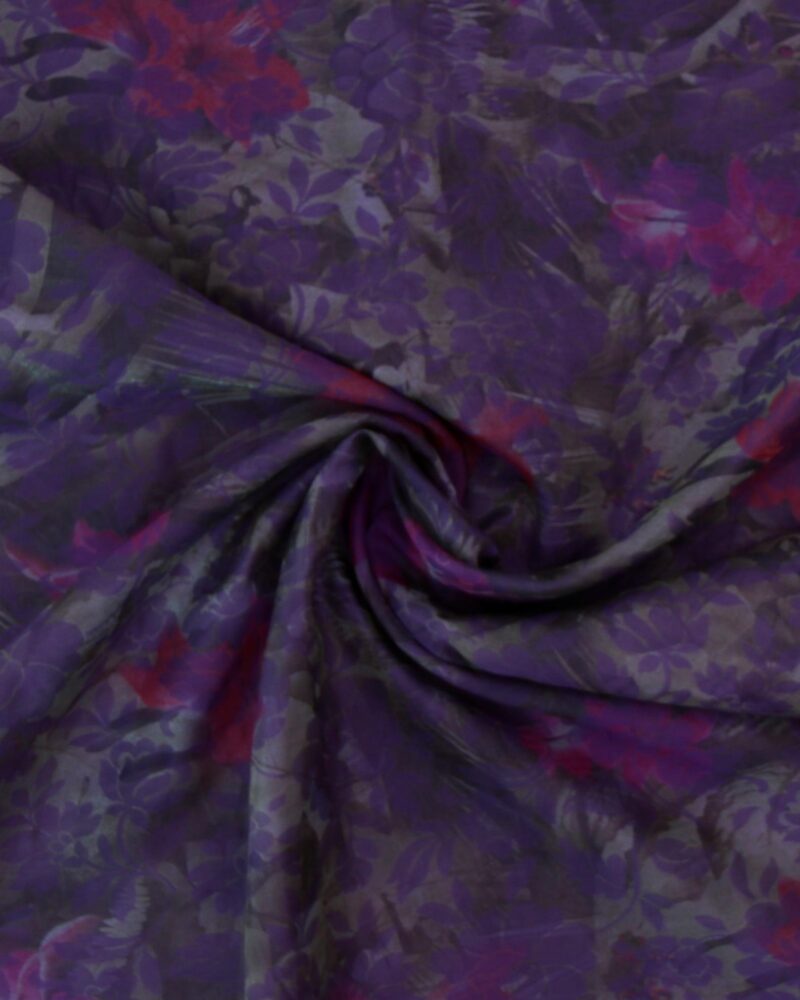 Lilla blomster - Silke/polyester - Image 3