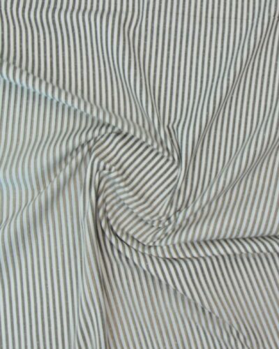 Offwhite/mørk olivengrøn striber, 6 mm - Boligtekstil (bæredygtigt)