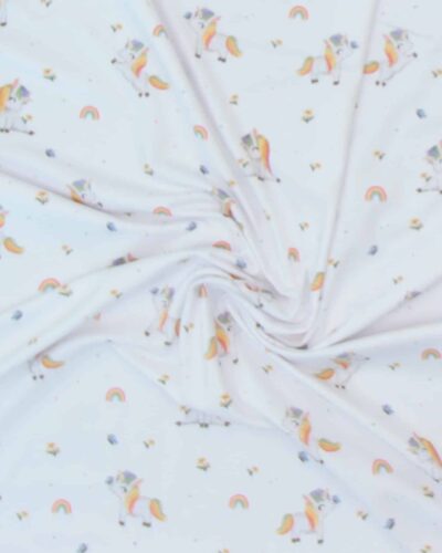 Enhjørninge på hvid bund - Jersey 7 Enhjørninge på hvid bund - Jersey