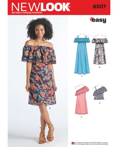 Kjole og bluse m/flæse - str. XS – XL