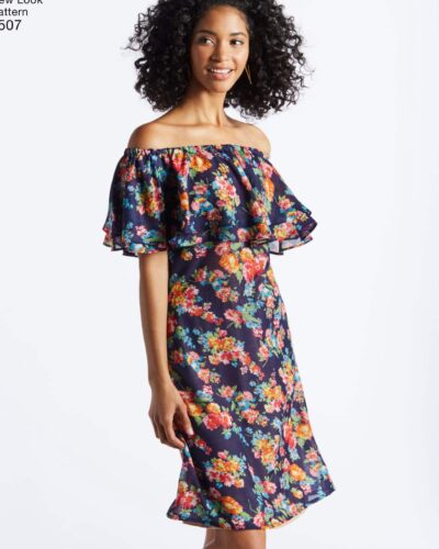 Kjole og bluse m/flæse - str. XS – XL