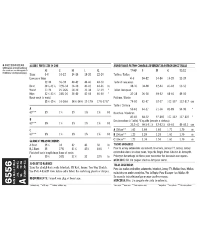 Bluse/tunika, asymmetrisk længde - str. XS –XL (kun til jersey/strikstof)