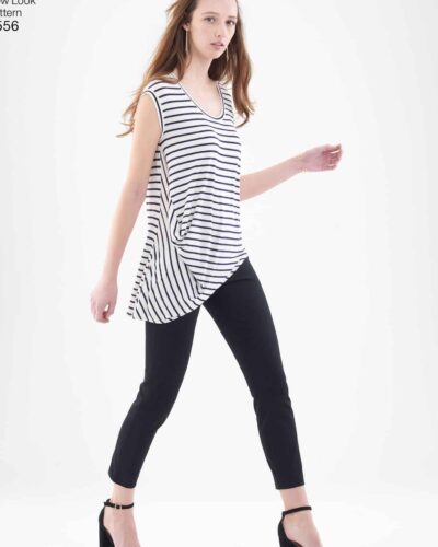 Bluse/tunika, asymmetrisk længde - str. XS –XL (kun til jersey/strikstof)