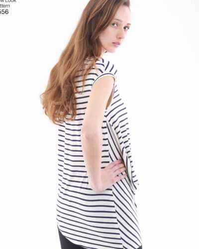 Bluse/tunika, asymmetrisk længde - str. XS –XL (kun til jersey/strikstof)