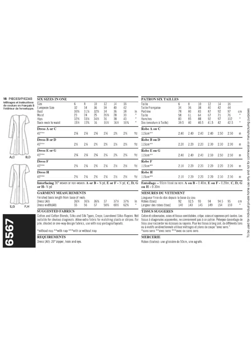 Kjole i otte variationer - str. 32-42