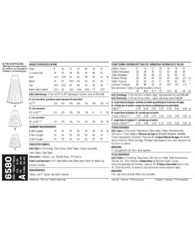 Nederdel med vidde - str. 34-46