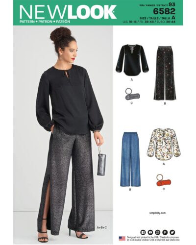 Selskabsbuks, tunika og lille clutch - str.36-44