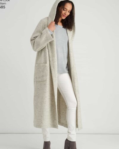 Løs frakke/jakke med og uden hætte - str. XS-XL