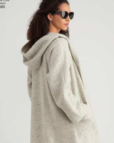 Løs frakke/jakke med og uden hætte - str. XS-XL