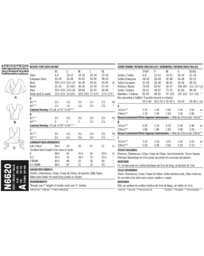 Bluse med bindebånd - str. XS-XL