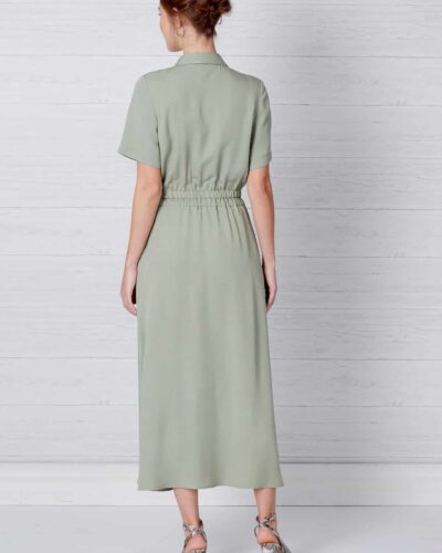 Skjortekjole med elastik i taljen - str. 36-48