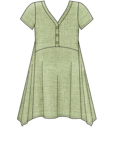Bluse med v-hals og knapper - str. 36-48