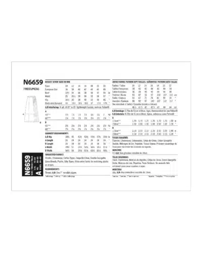 Nederdel med læg og slids - str. 36-48