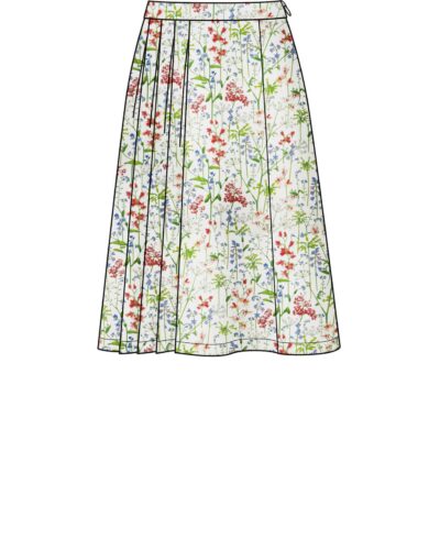 Nederdel med læg og slids - str. 36-48