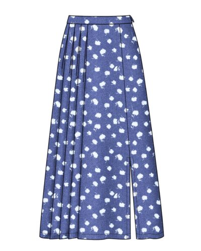 Nederdel med læg og slids - str. 36-48