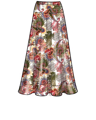 Nederdel m. vidde og bluse - str. 34-46