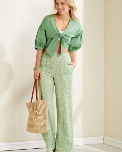 Bukser og bolero m. bindebånd - str. 30-42