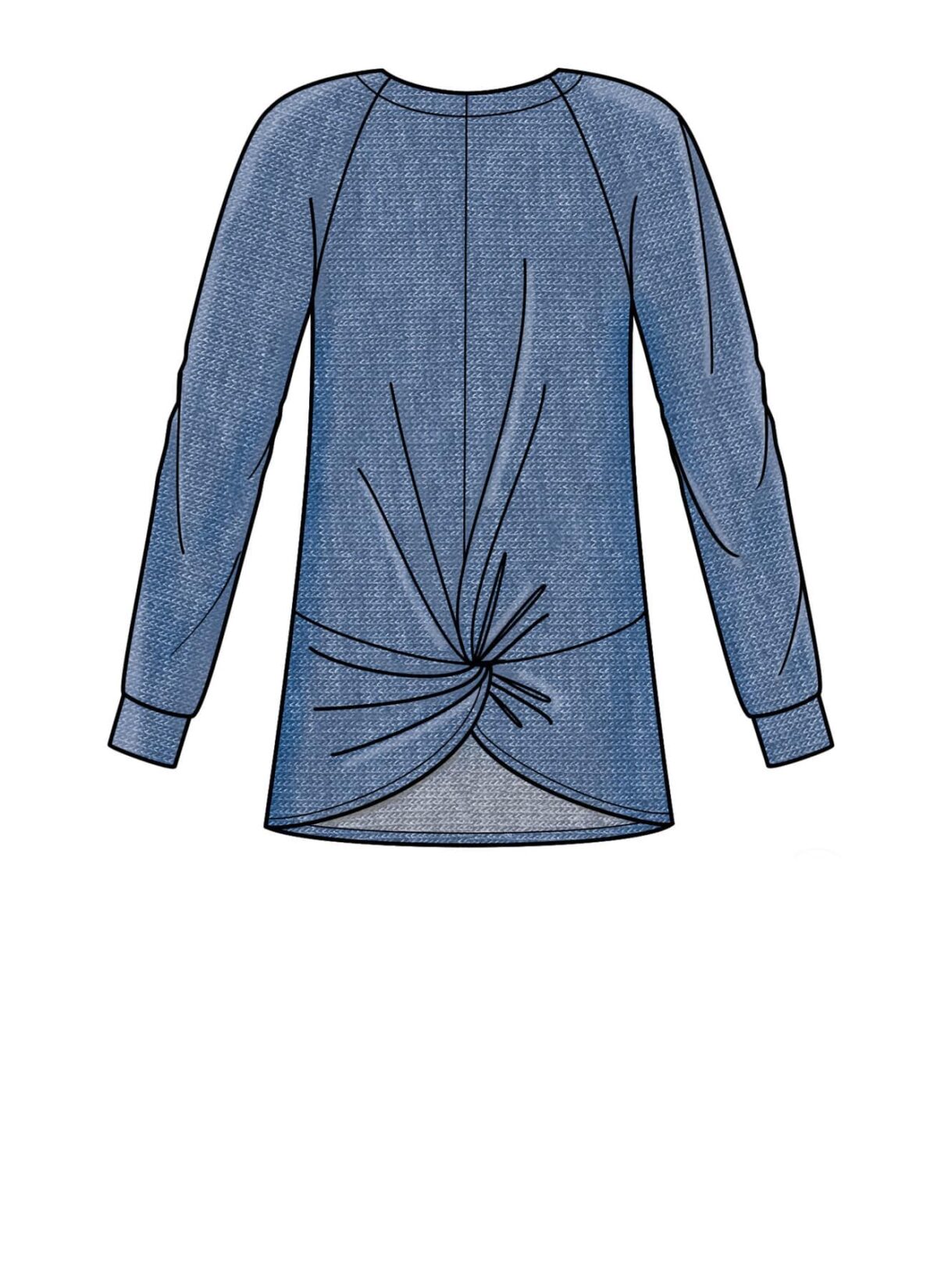 Bluse med ”knude” og bukser - str. 32-44 (kun til jersey/strikstof) - Billede 4