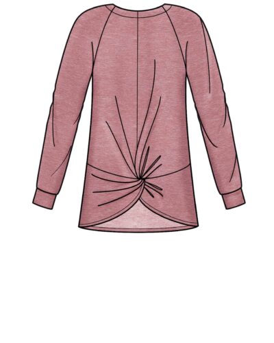 Bluse med ”knude” og bukser - str. 32-44 (kun til jersey/strikstof)