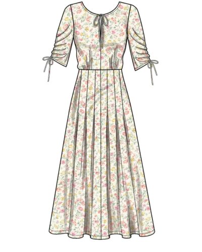 Kjole med snøre og læg - str. 30-42