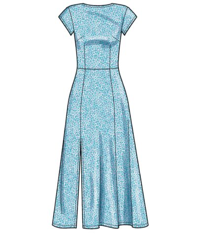 Kjole med slids og bar ryg - str. 32-44