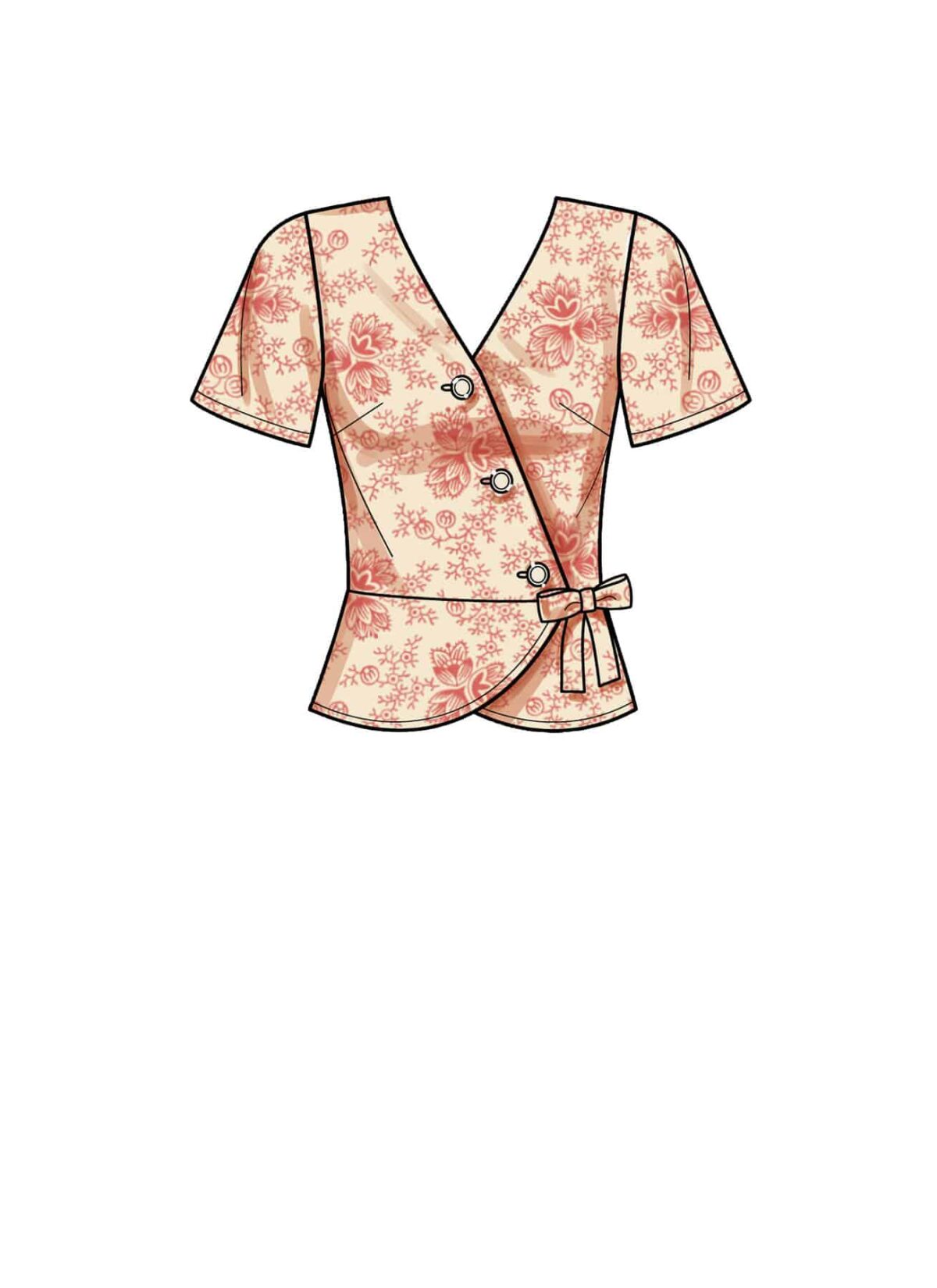 Peplum bluse med skrå lukning - str. 30-42 - Billede 4
