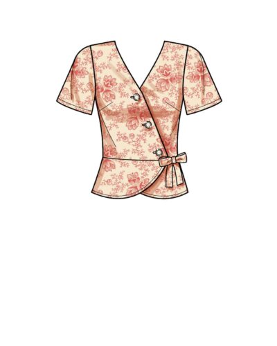 Peplum bluse med skrå lukning - str. 30-42