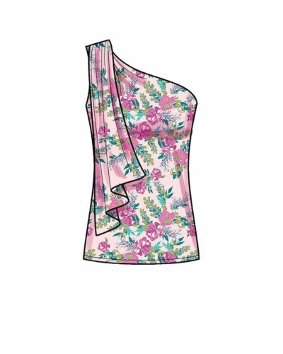 Bluse med bar skulder - str. 32-44