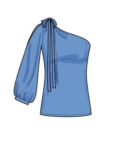 Bluse med bar skulder - str. 32-44
