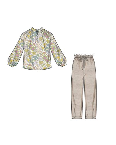 Bluse og bukser - str. 34-46