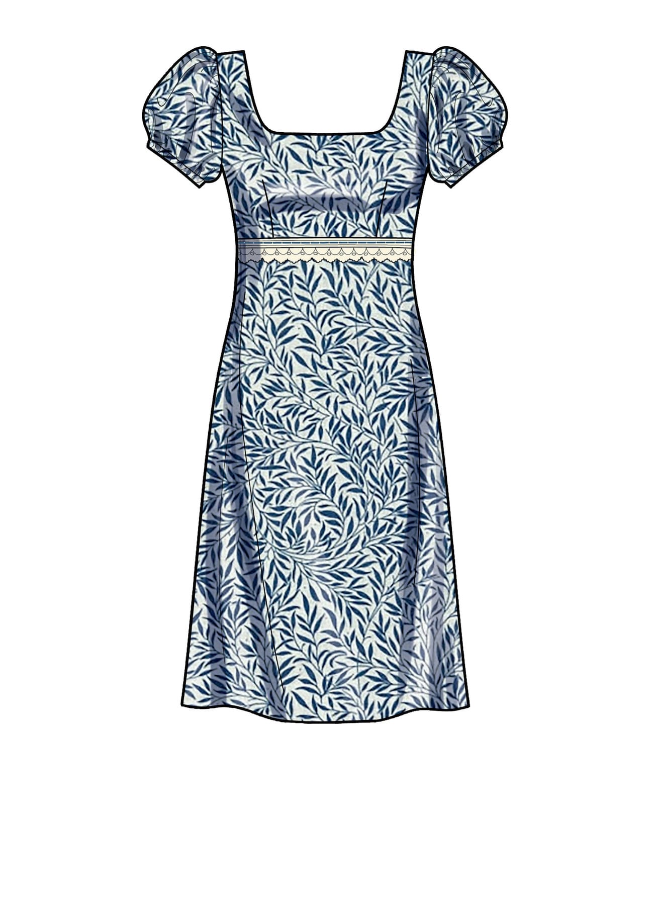 Kjole, empirestil - str. 32-44 5 Kjole, empirestil - str. 32-44 - Billede 3