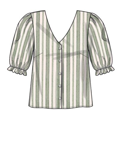 Gennemknappet bluse med og uden krave - str. 30-42