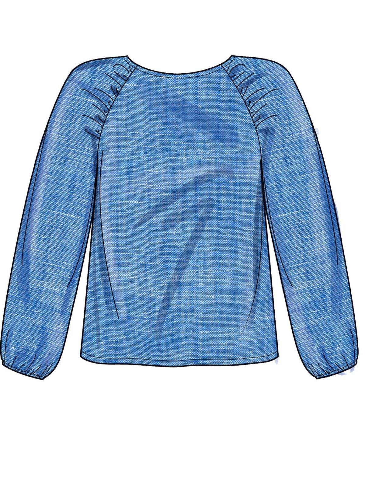 Bluse med raglanærmer - str. 32-44 - Billede 3