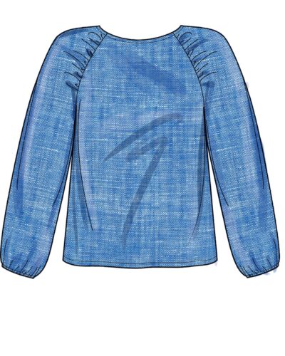 Bluse med raglanærmer - str. 32-44