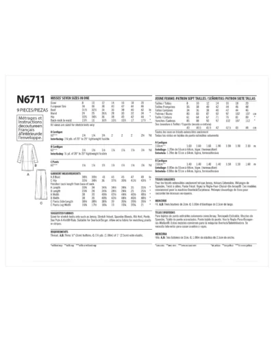 Lang jakke/cardigan og bukser - str. 34-46 (kun til jersey/strikstof)