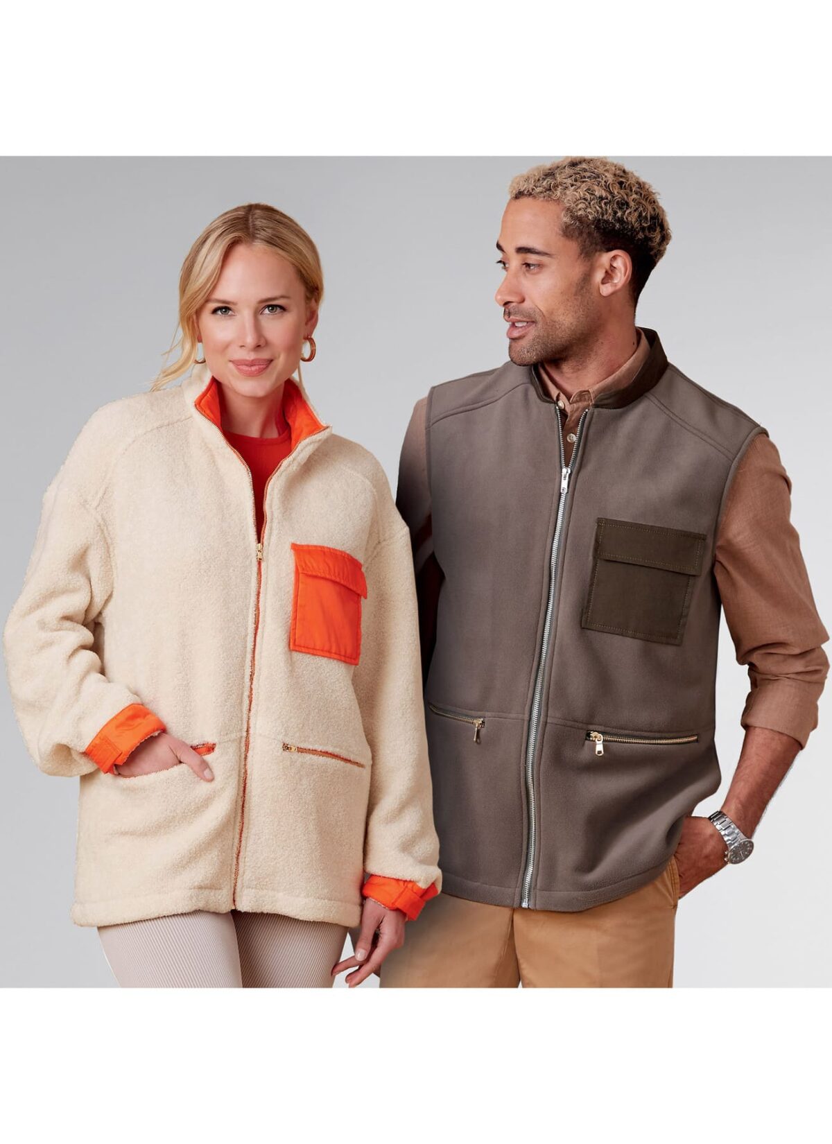 Fleece trøje og vest - unisex str. XS-XL - Billede 2